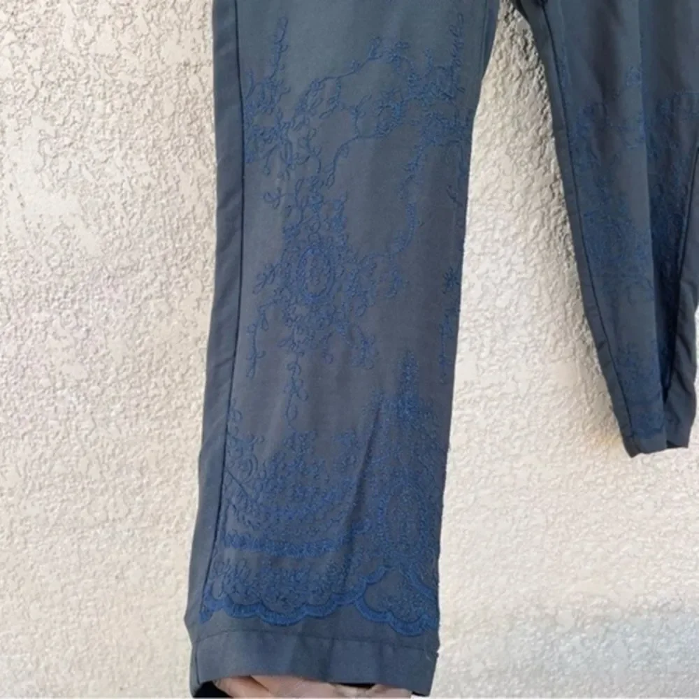Soft‎ Surroundings Jogger Pants Womens M Embroidered Serengeti in Vintage Black - Picture 10 of 12